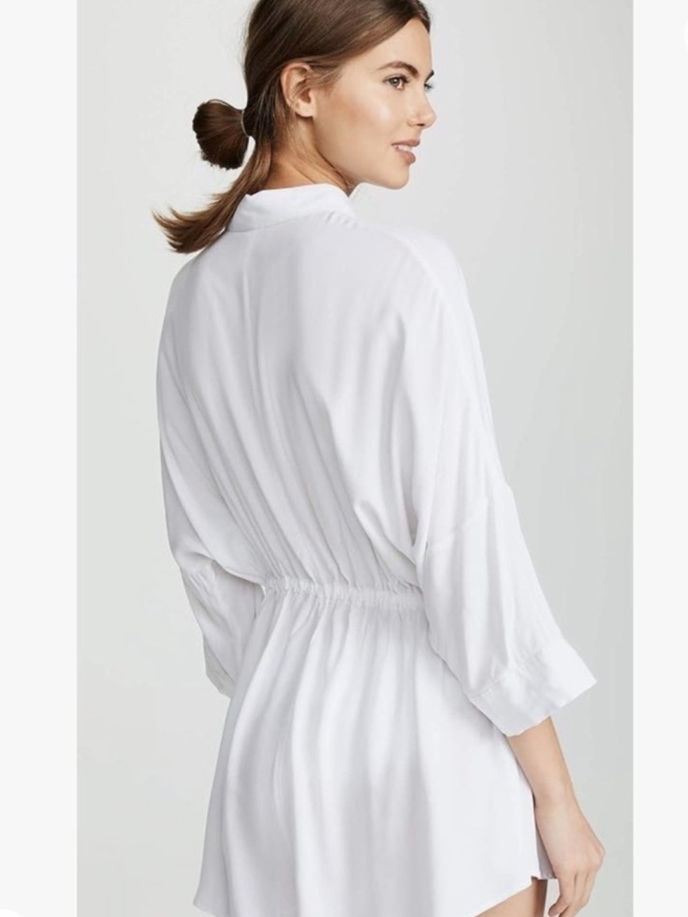 L*SPACE Pacifica White Button-Front Swim Coverup Tunic - Picture 2 of 10